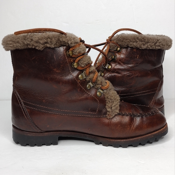 Cole Haan Vintage Brown Leather Insulated Lace Up Women's Ankle Boots - Picture 7 of 15